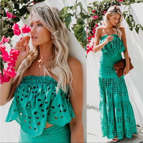 Vici Flawless Cotton Crop Top & Maxi Skirt Two Piece Dress Set - Picture 3 of 7